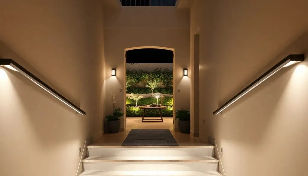iluminacion de escaleras y portales como ganar seguridad y ahorrar luz electricistas en Madrid